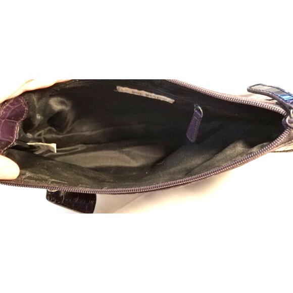 Nine West Deep Grape Purple Faux Alligator Leather Skin Purse/Bag - Picture 3 of 10